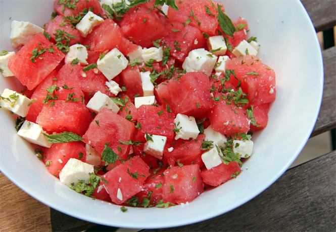 Salada de Melancia e Queijo Feta